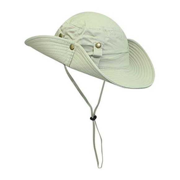 Safari Style Cotton Hat With Chin Cord & Side Snaps - Picture 5 of 8